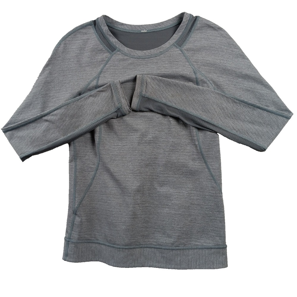 Lululemon Womens Run For Gold Top Gray Long Sleeve Stretch Zip Pocket – Size 4